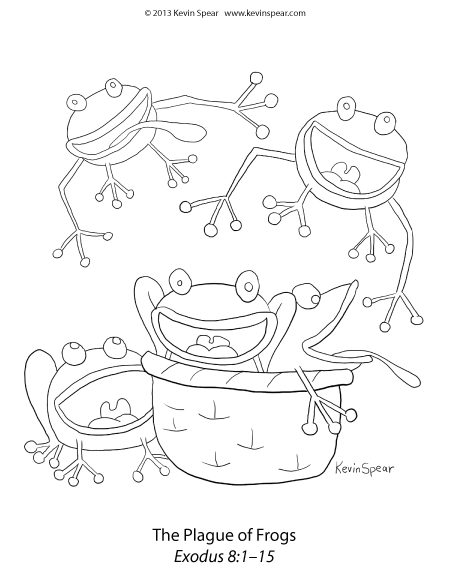 Plague of frogs coloring page