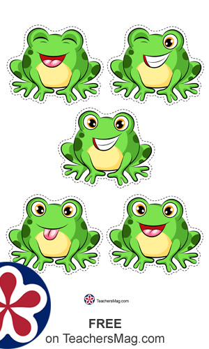 Free five little speckled frogs printable counting game