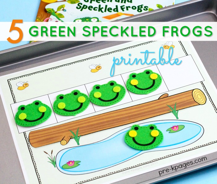 Green speckled frogs printable for preschool