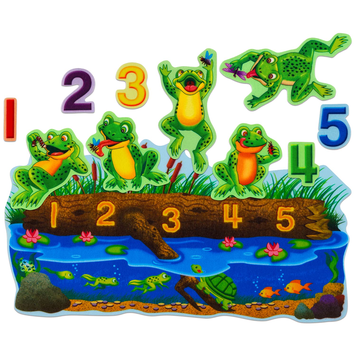 Little folk visuals five speckled frogs precut flannelfelt board figures pieces set toys games