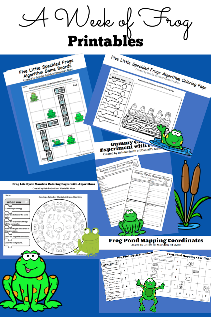 A week of frog printables