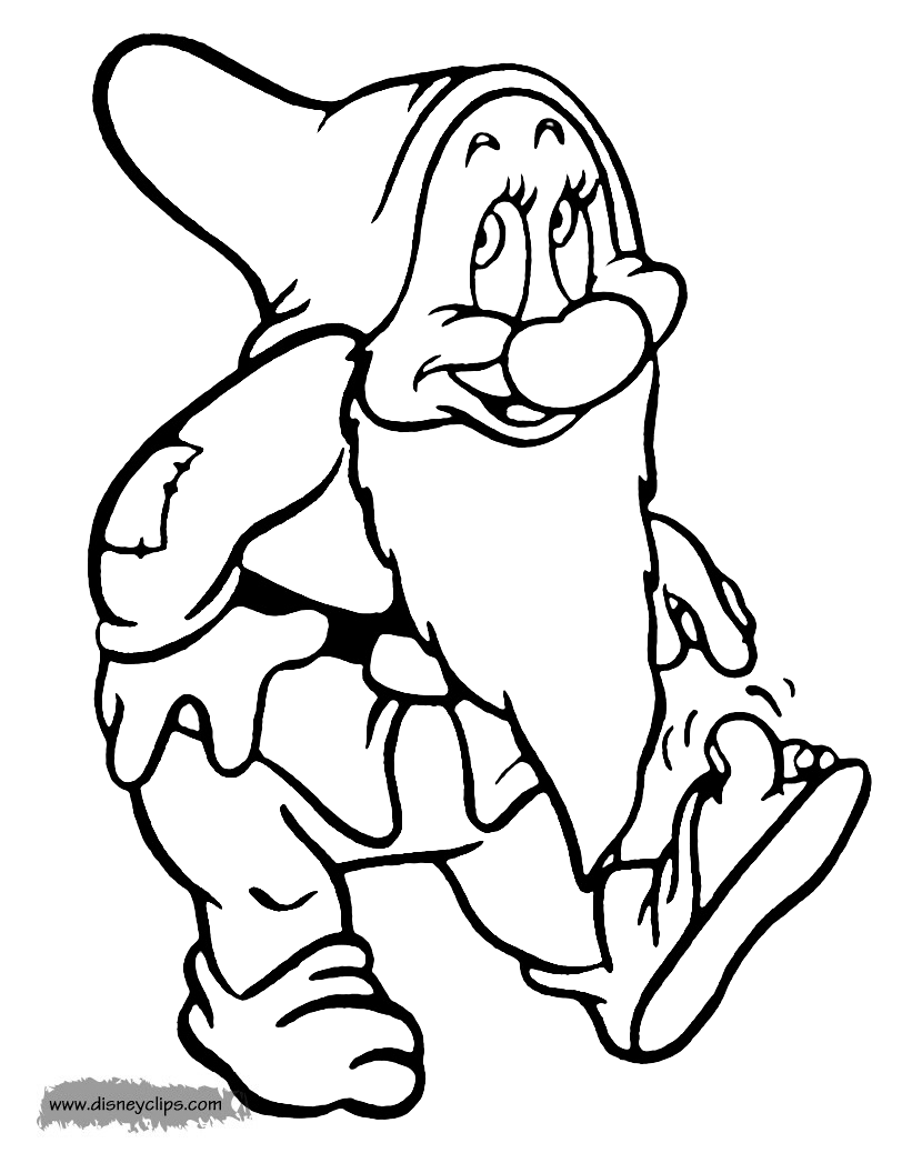 Snow white and the seven dwarfs coloring pages