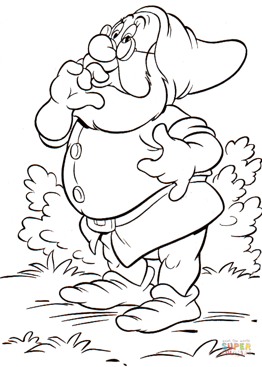 Doc dwarf coloring page free printable coloring pages