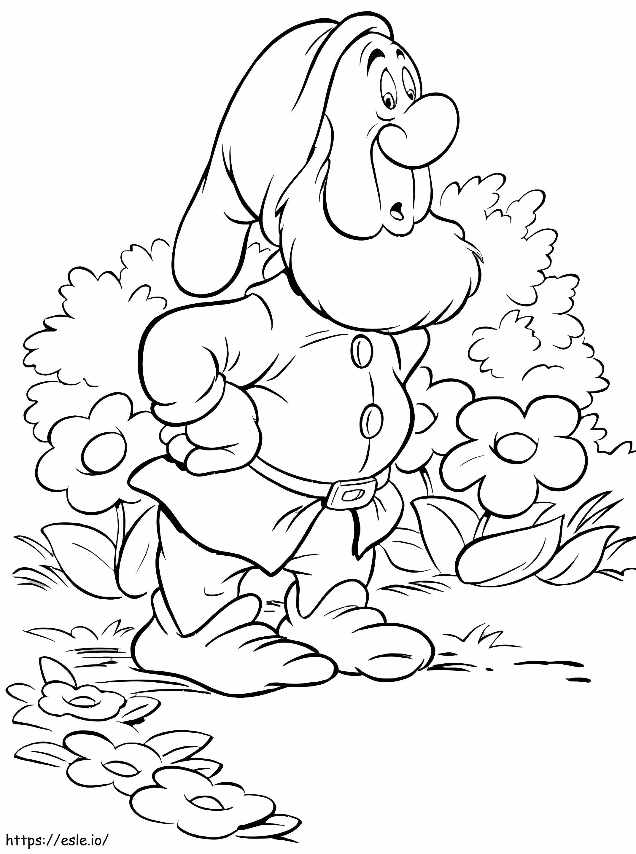 Sneezy dwarf coloring page