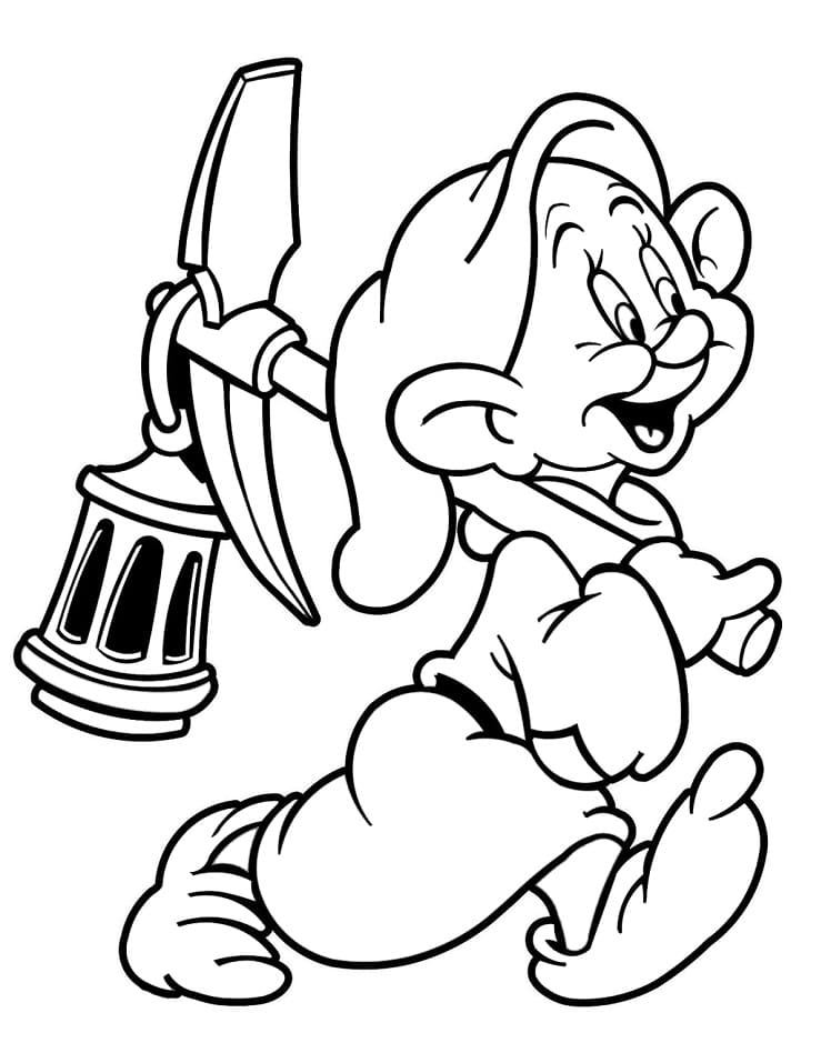 Dopey from snow white coloring page