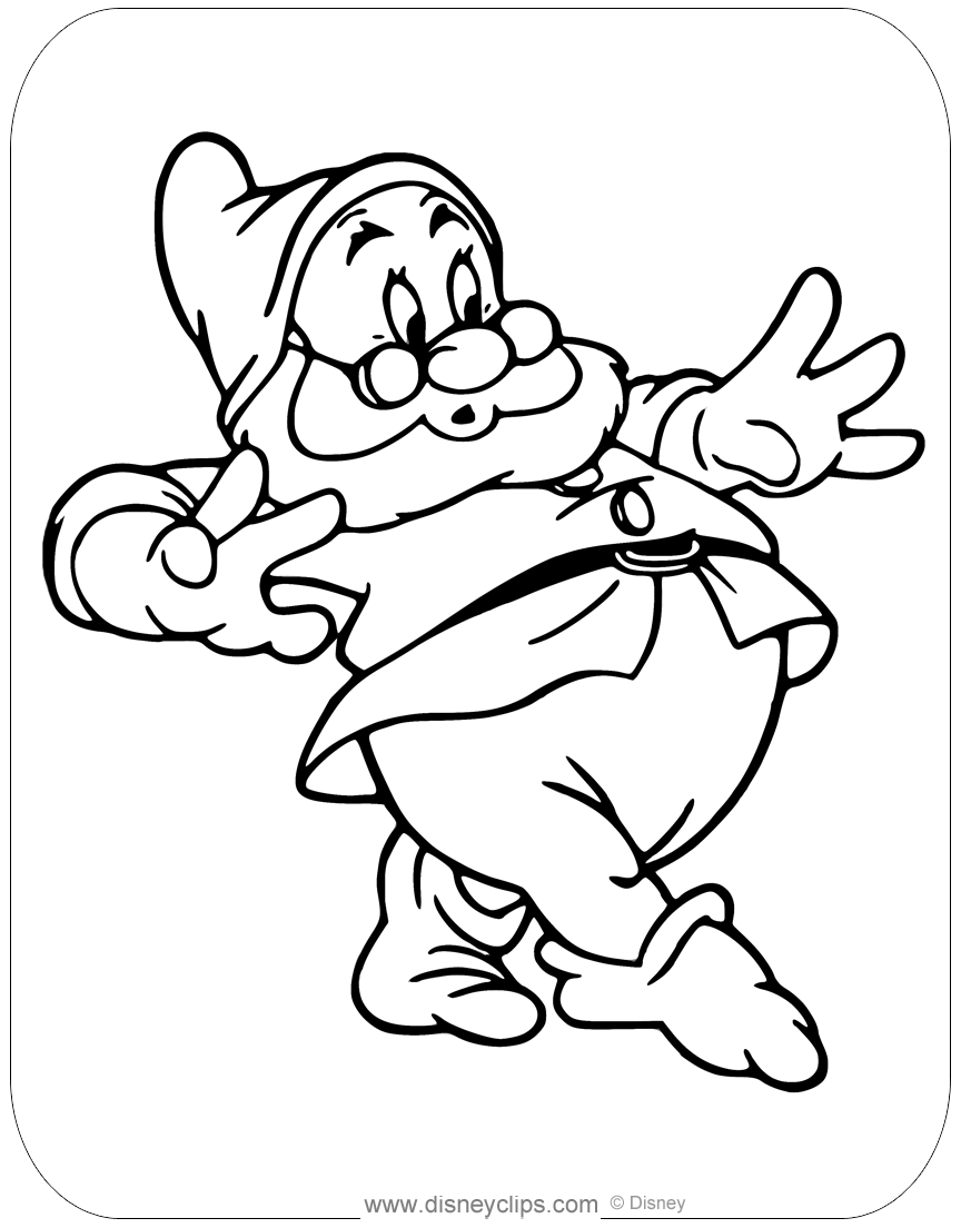 Snow white and the seven dwarfs coloring pages