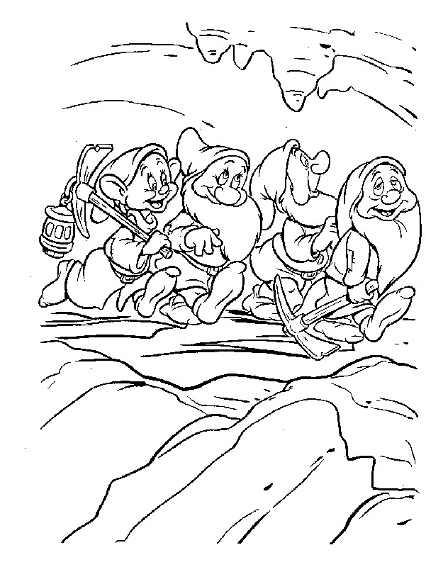 Kids under snow white and the seven dwarfs coloring pages part