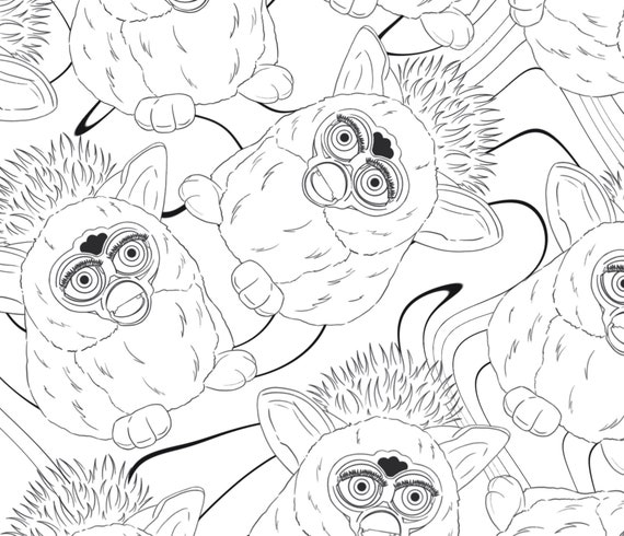 Furby pattern s coloring page digitalprintable coloring page download now