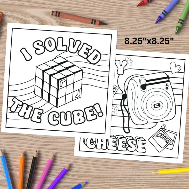 Printable s retro nostalgia coloring pages