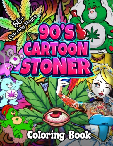 S cartoon stoner coloring book cute and funny trippy psychedelic coloring pages with quote a great gift for for relaxation and stress relief by jeffrey james