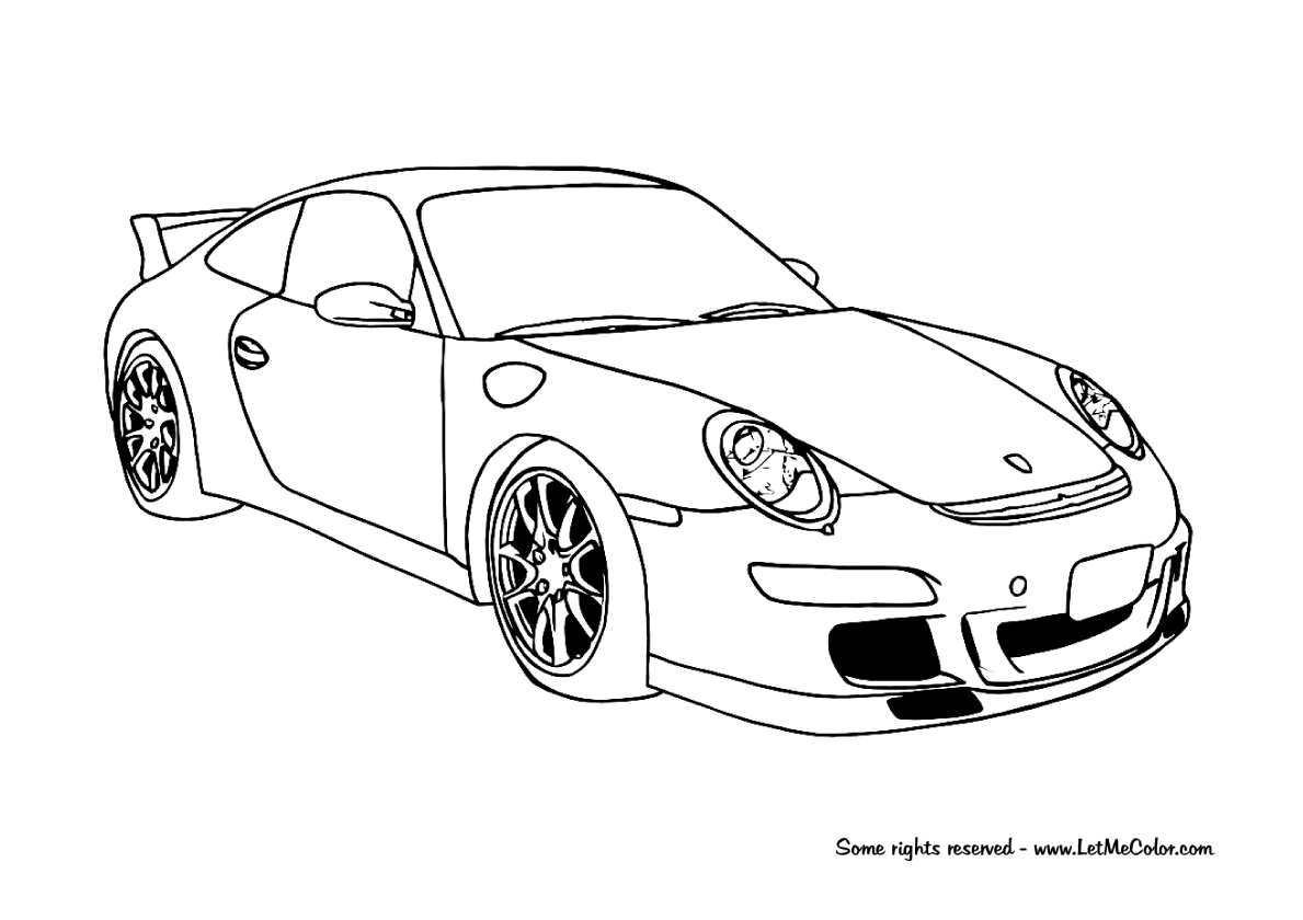 Porsche gt coloring page