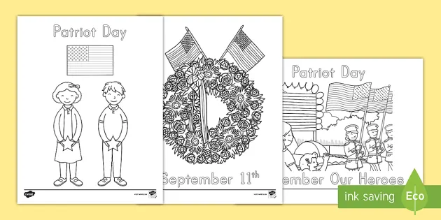 Printable patriot day coloring pages for kids usa