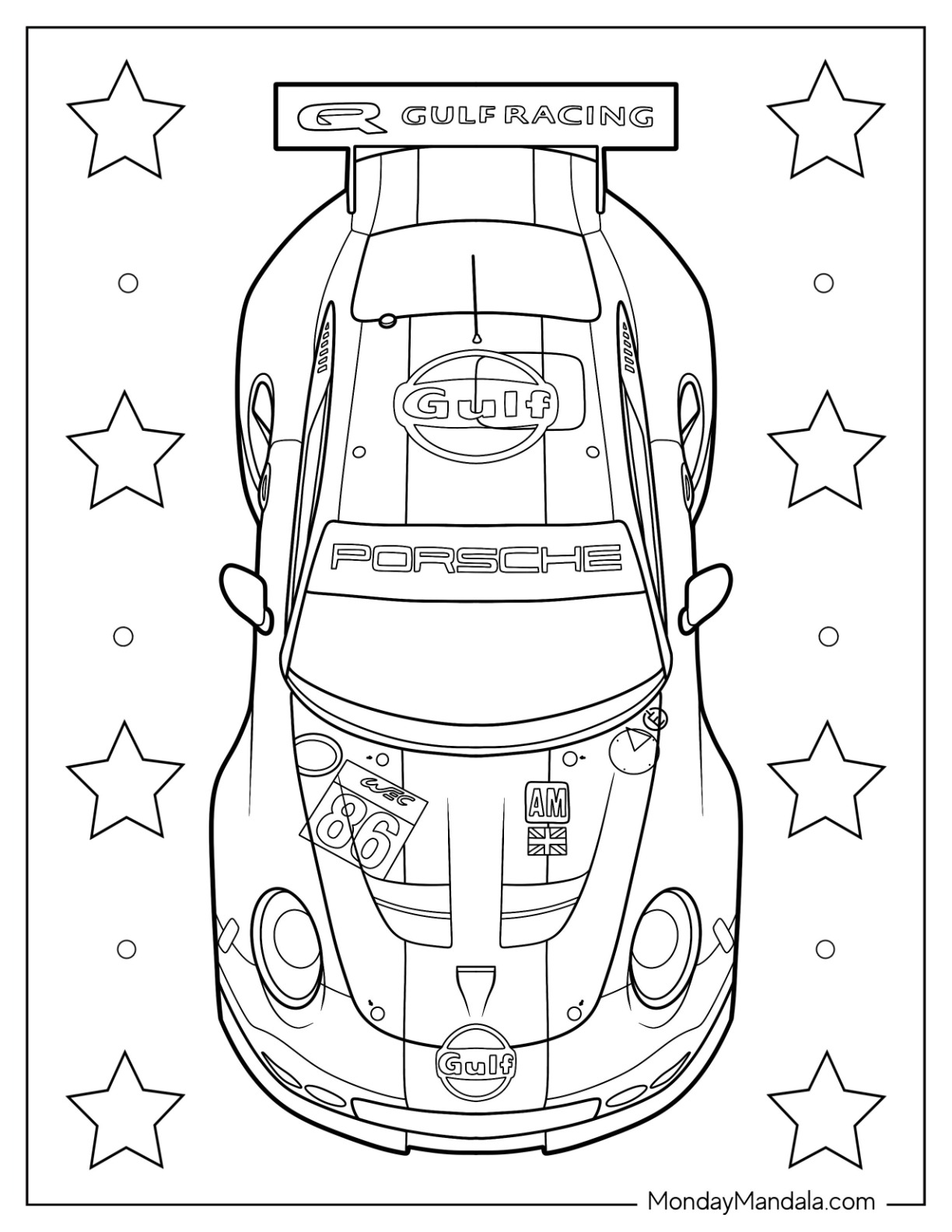 Porsche coloring pages free pdf printables