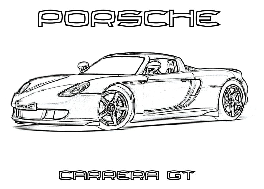 Porsche carrera gt car coloring page