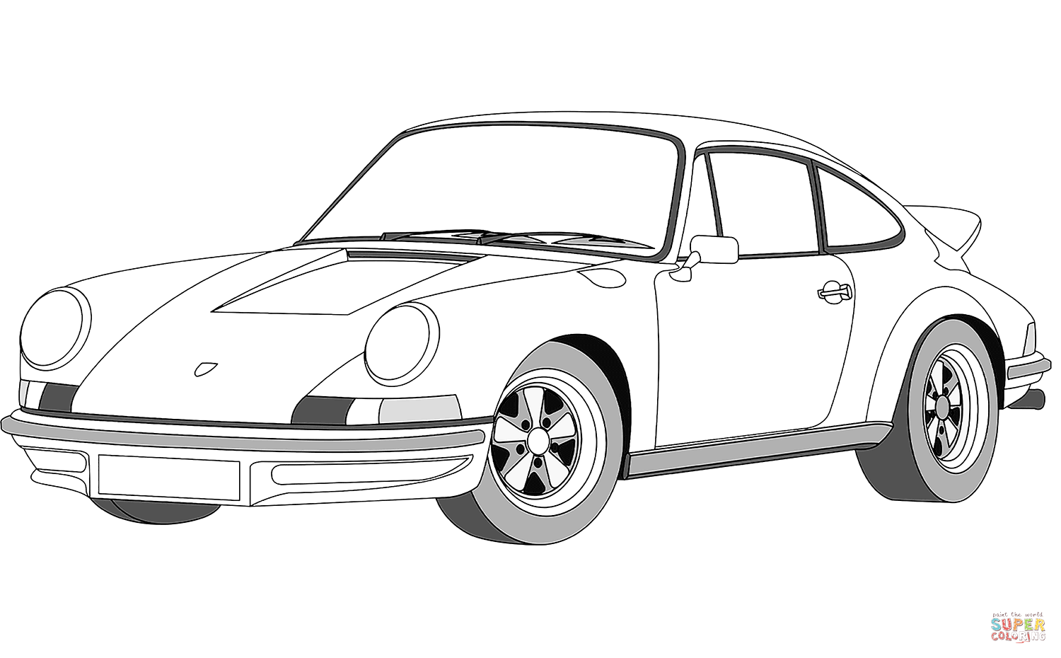 Porsche carrera coloring page free printable coloring pages