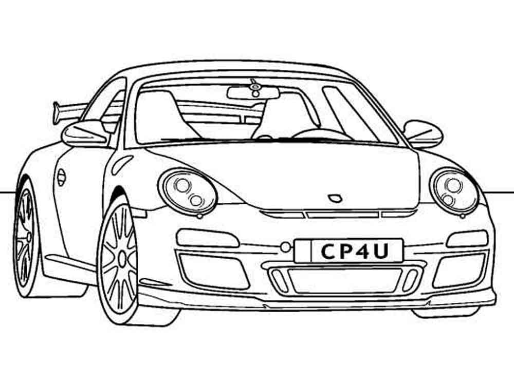 Porsche car image coloring page