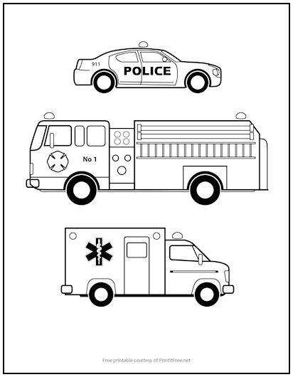 Emergency vehicles coloring page cars coloring pages truck coloring pages emergency vehicles