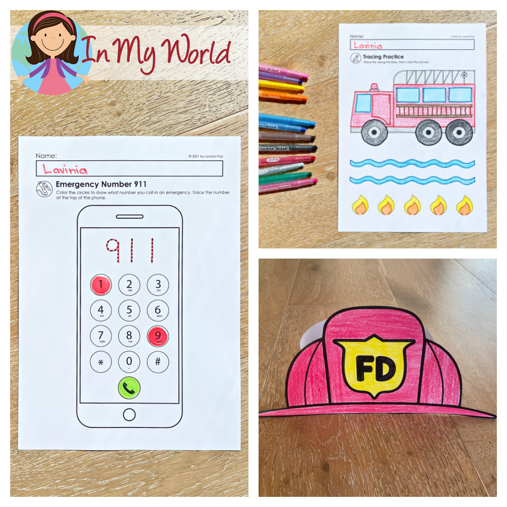 Fire safety firefighter worksheets for kindergarten