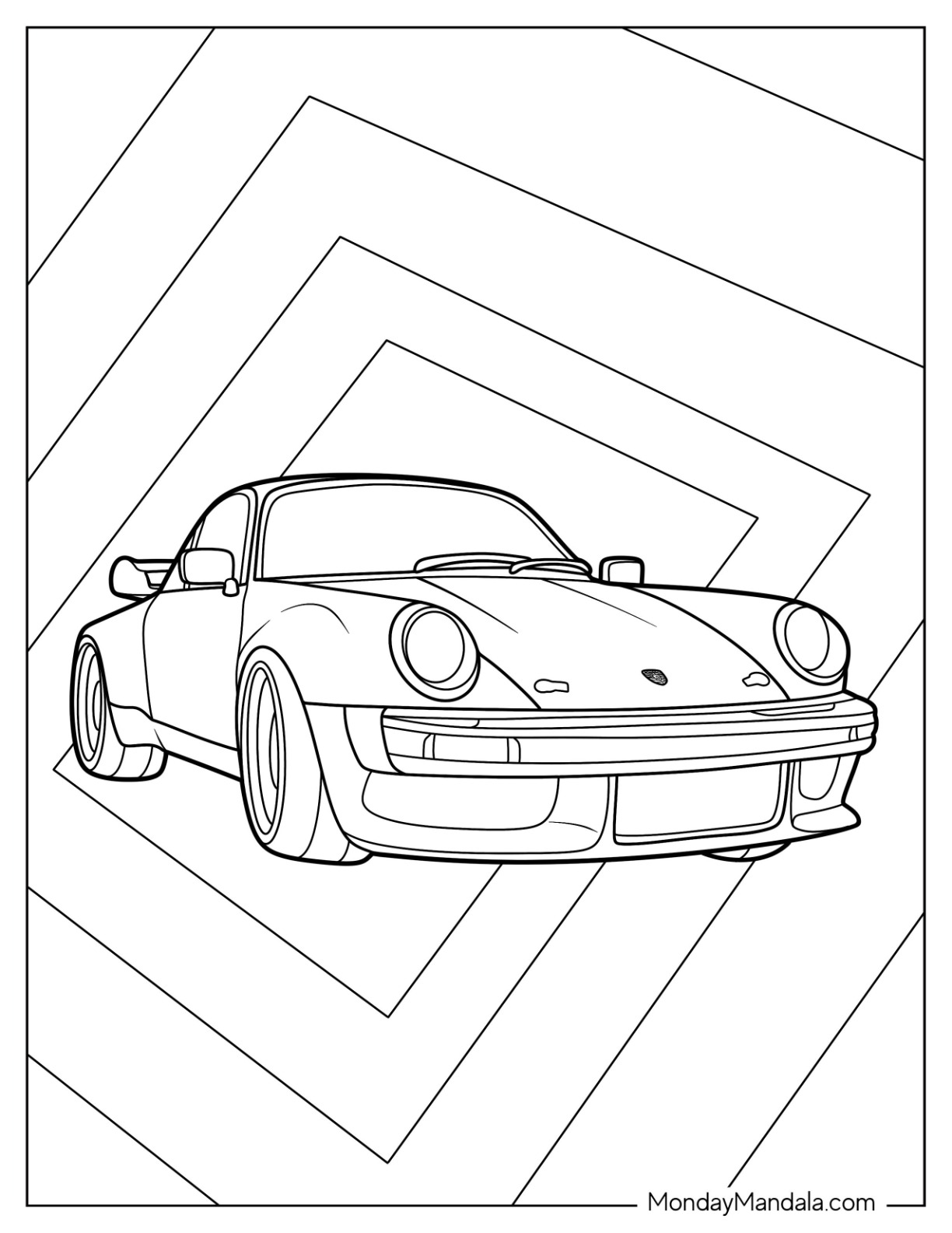 Porsche coloring pages free pdf printables