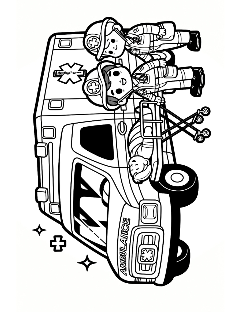 Free printable ambulance coloring pages