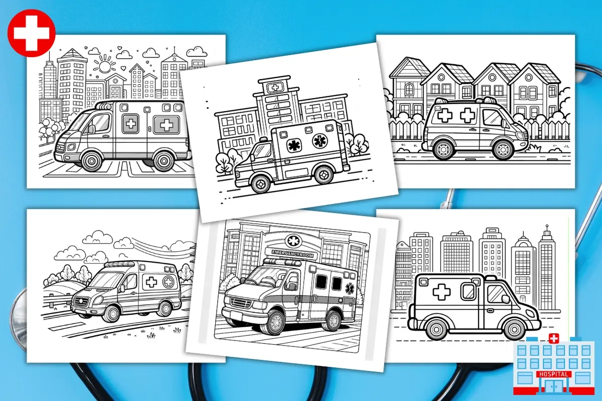 Free printable ambulance coloring pages