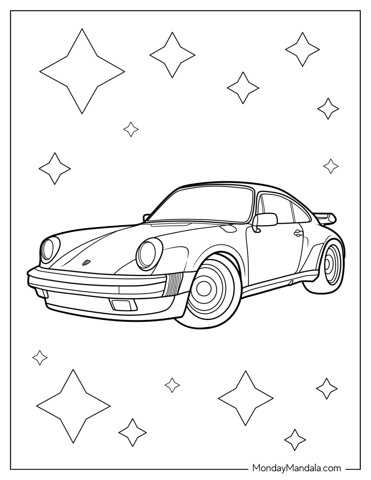 Porsche coloring pages free pdf printables