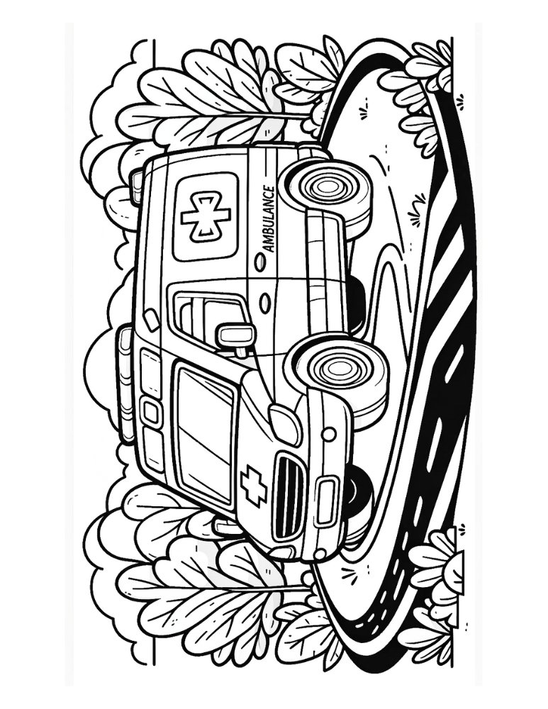 Free printable ambulance coloring pages