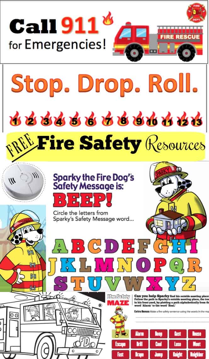 Free fire safety bookmark punch card printables resources