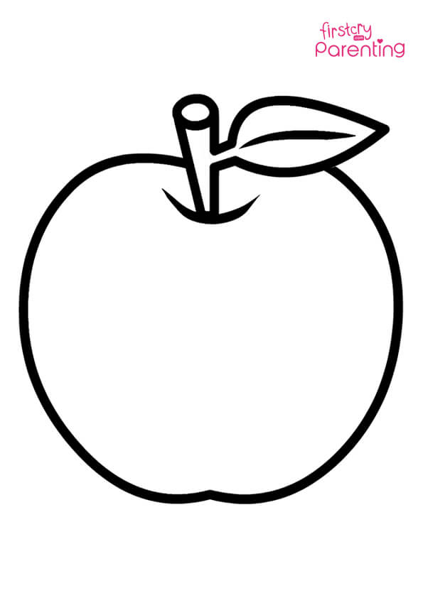Easy printable apple coloring pages for kids