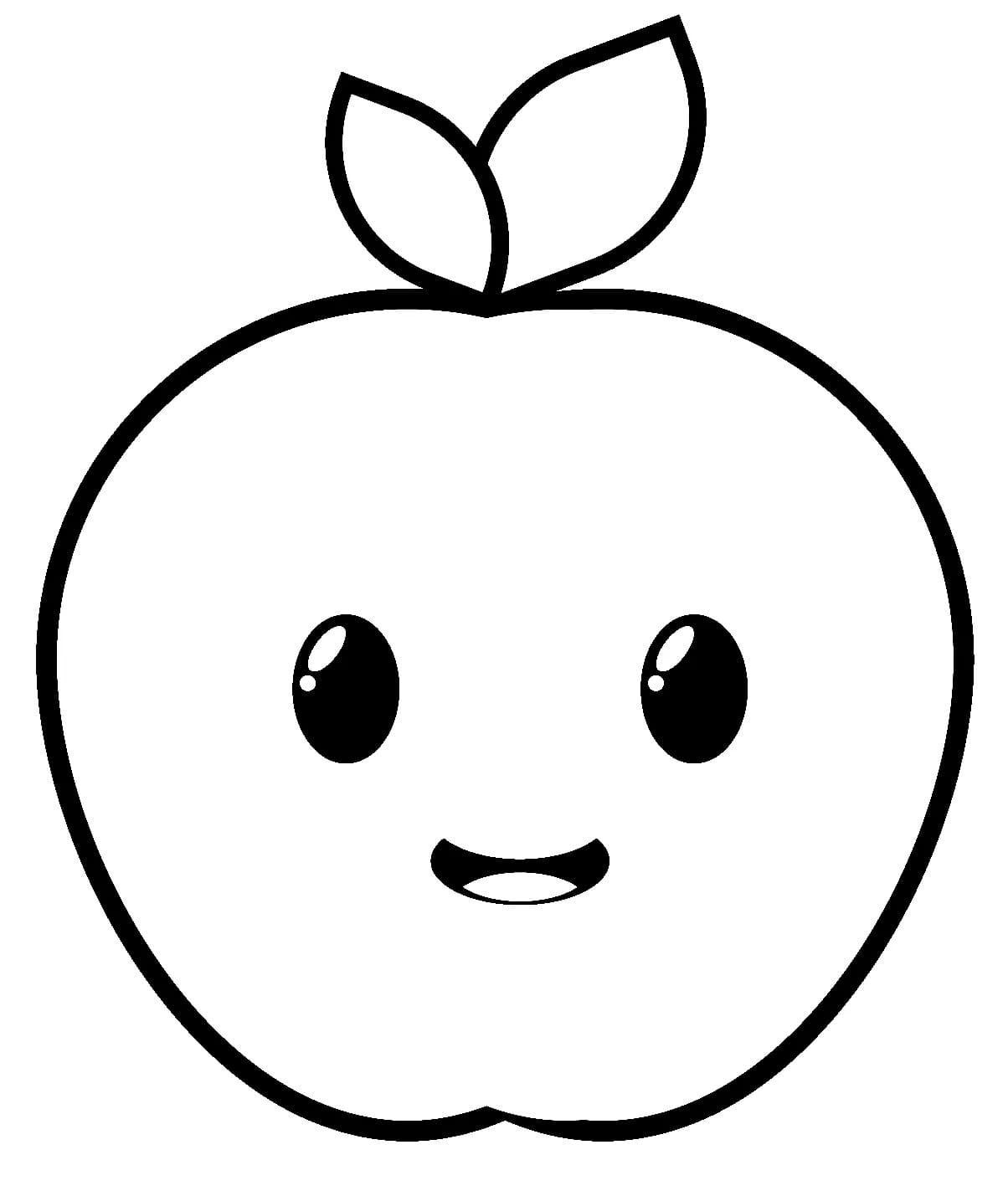 Printable cute apple coloring page