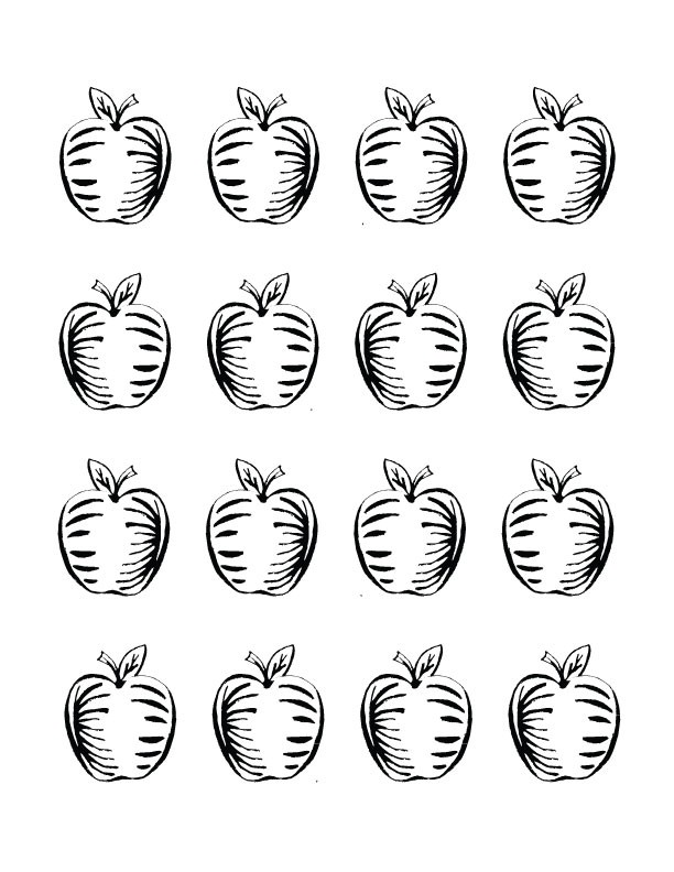 Printable apple adult coloring sheet