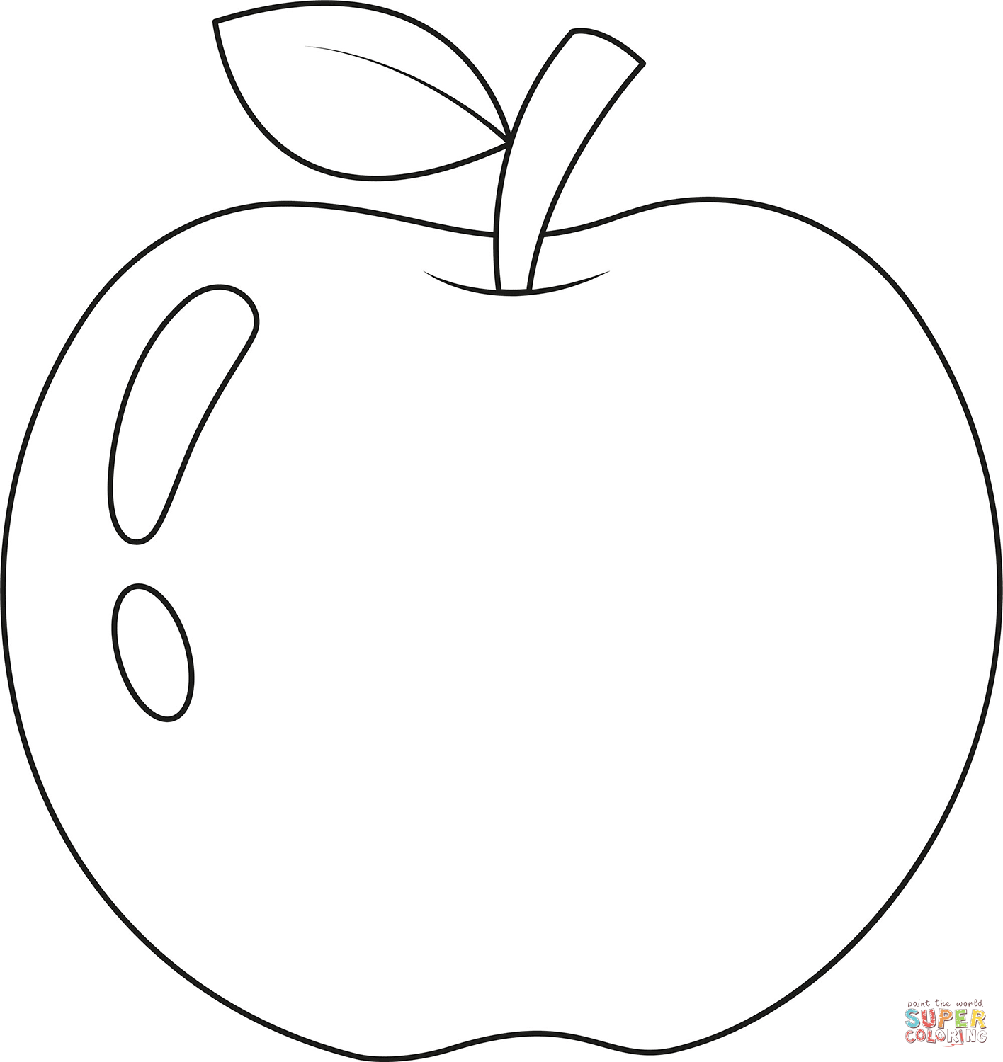Apple coloring page free printable coloring pages