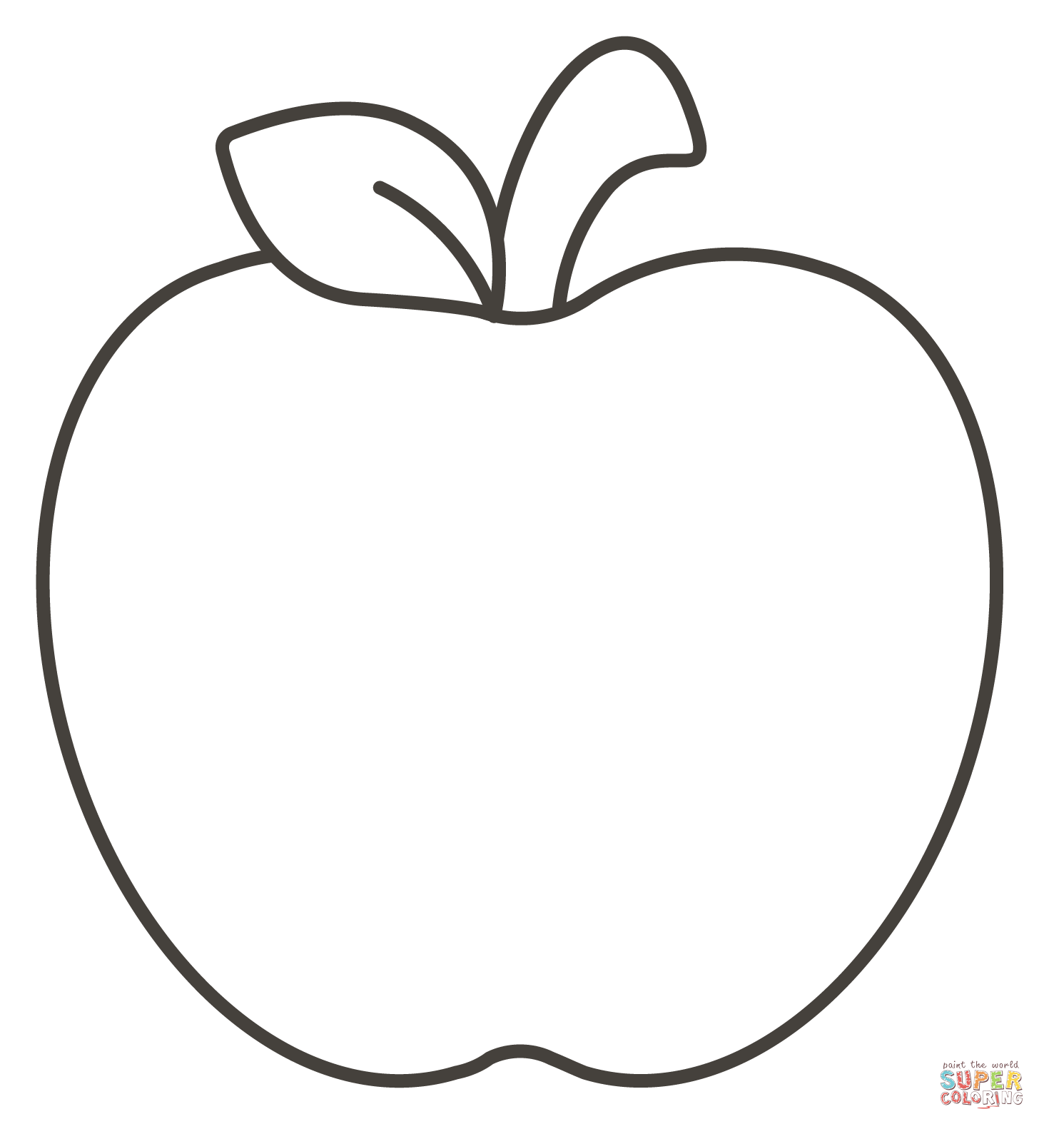 Red apple coloring page free printable coloring pages