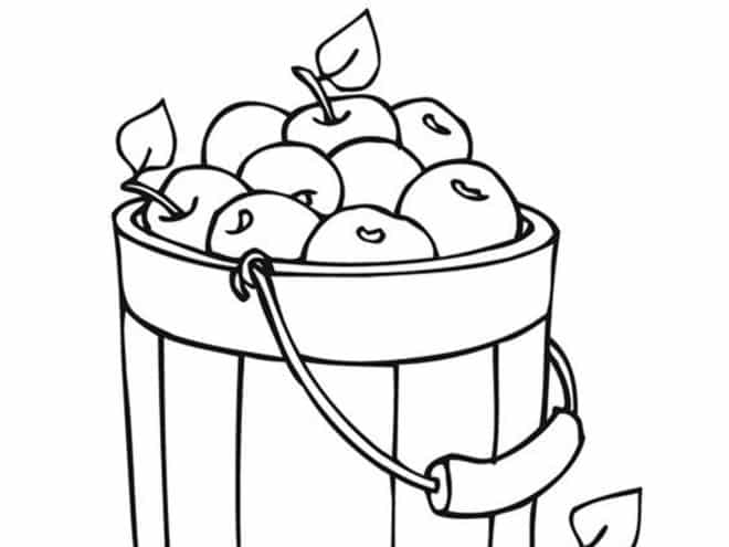 Free easy to print apple coloring pages