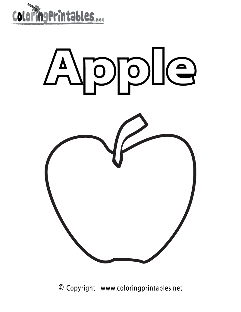 Vocabulary apple coloring page