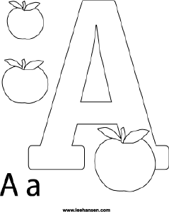 Alphabet coloring printable letter a apple coloring sheet printable