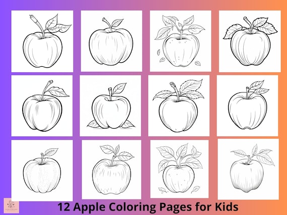 Apple coloring book fruits printable kids coloring pages food activity sheets for kidspreschoolers activity sheet