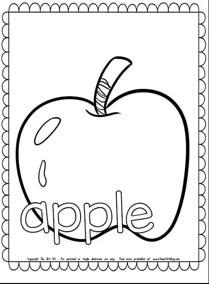 Apple coloring page free homeschool deals