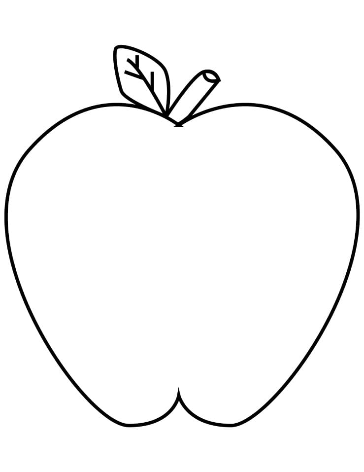 Printable simple apple coloring page