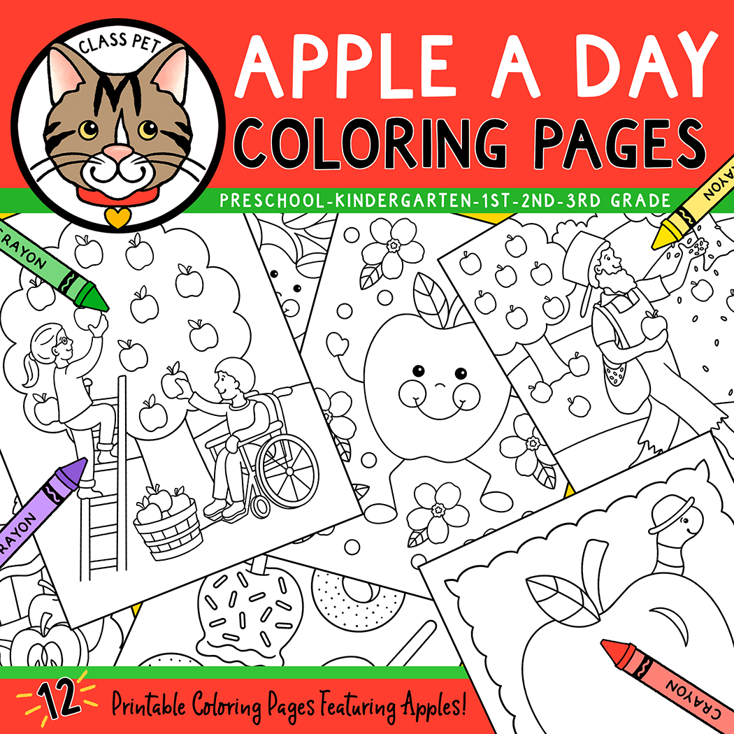 Apple coloring pages made by teachers