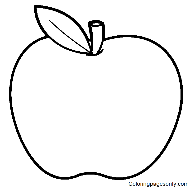 Apple for kids coloring page