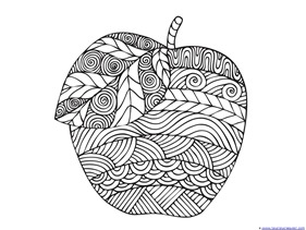 Apple coloring pages for adults or kids