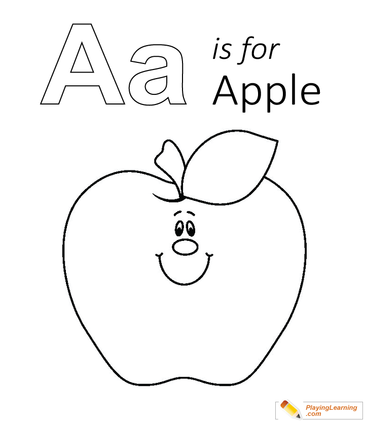 A is for apple coloring page free a is for apple coloring page