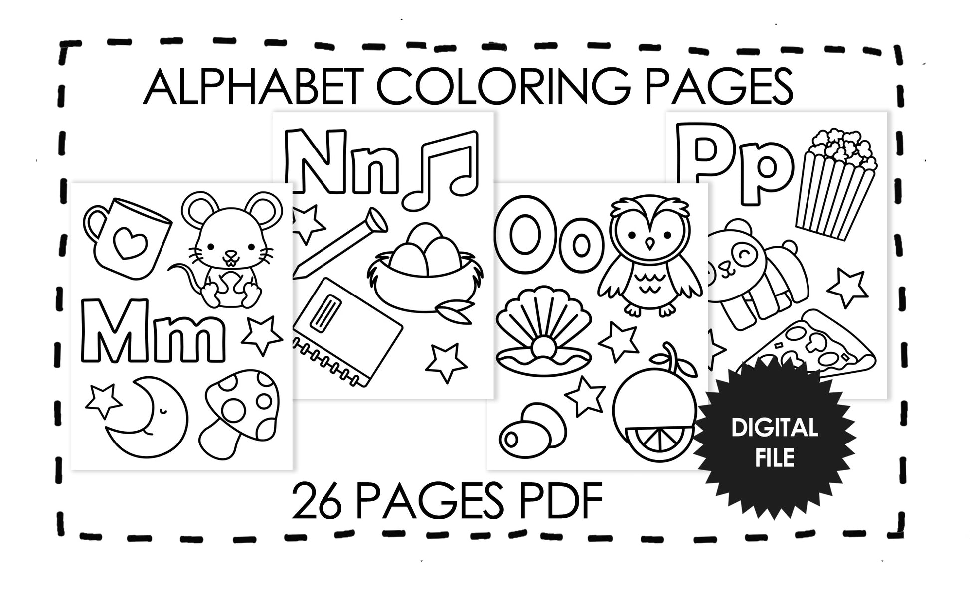 Alphabet coloring pages for kids preschool abc coloring book kids pr â she