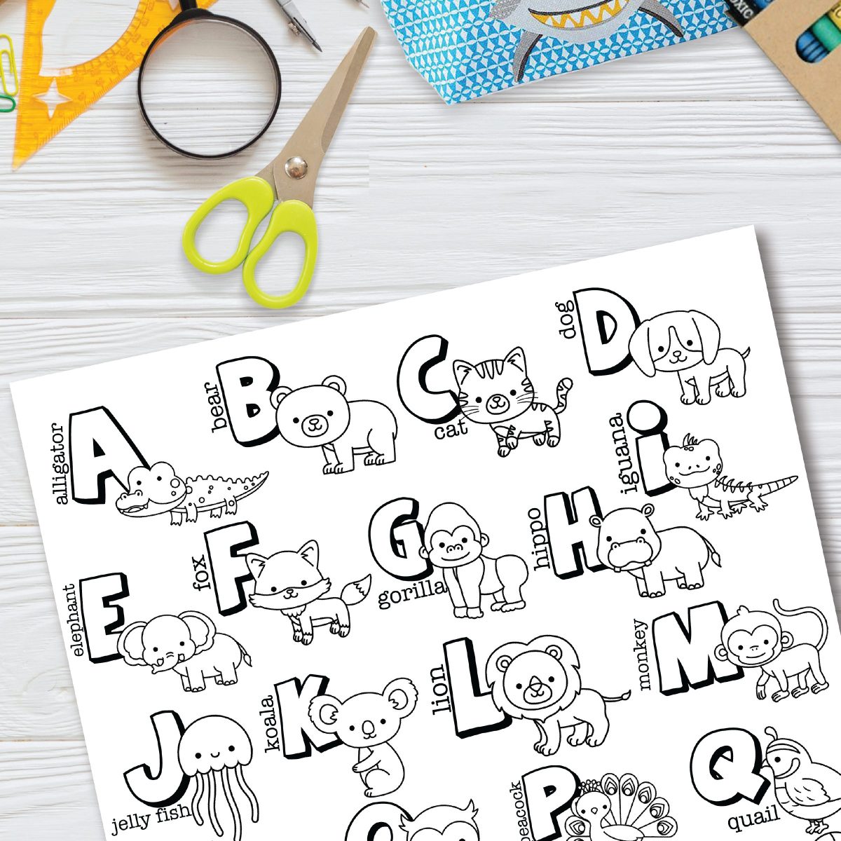 Printable alphabet coloring page