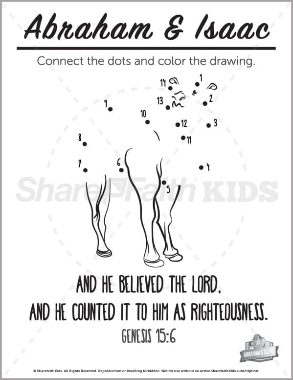 Genesis abraham and isaac preschool dot to dot â