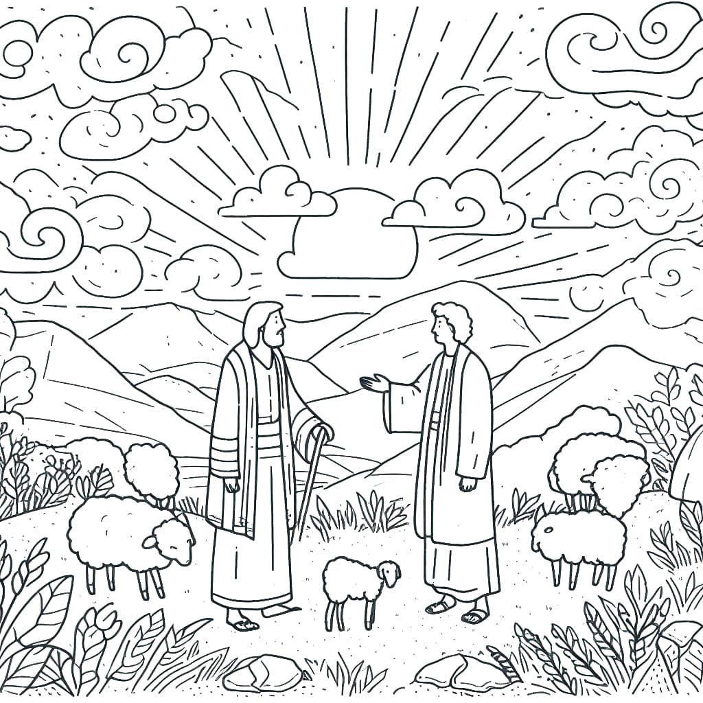 Free abraham and isaac coloring page