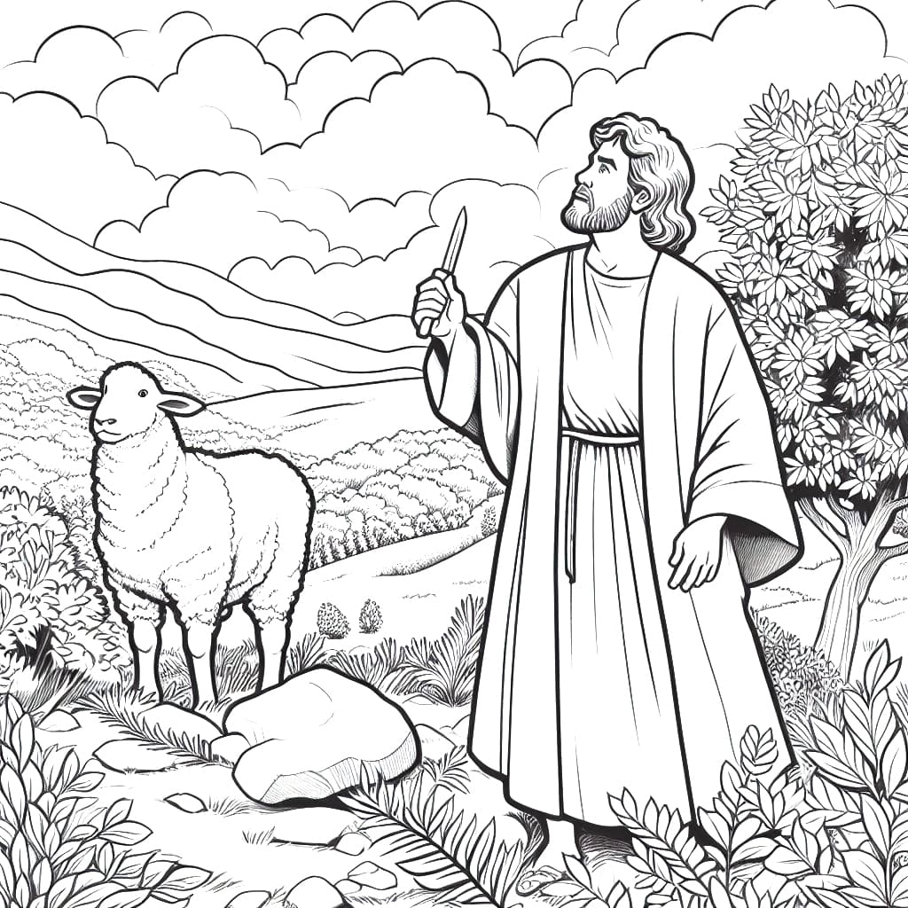 Drawing of abraham and isaac coloring page