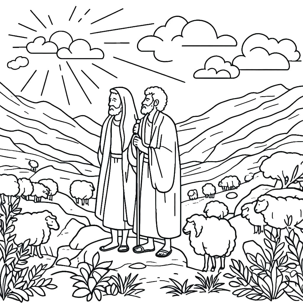 Bible abraham and isaac coloring page