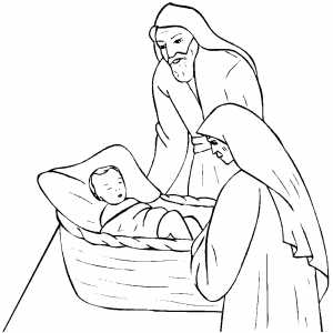 Abraham and sarah with isaac coloring page